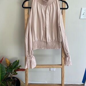 Chic Smocked Blouse in Soft Pink